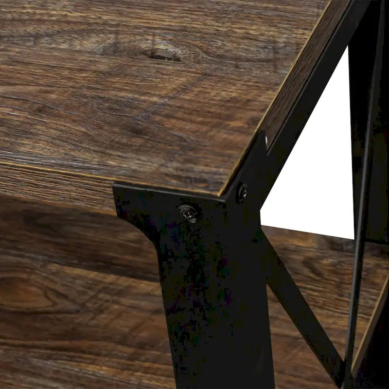 Industrial Farmhouse TV Stand with 4 Storage Shelf and 2 Storage Cabinets for Living Rooms and Kitchens