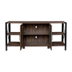 Industrial Farmhouse TV Stand with 4 Storage Shelf and 2 Storage Cabinets for Living Rooms and Kitchens