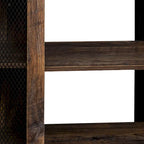 Industrial Farmhouse TV Stand with 4 Storage Shelf and 2 Storage Cabinets for Living Rooms and Kitchens