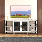 Industrial Farmhouse TV Stand with 4 Storage Shelf and 2 Storage Cabinets for Living Rooms and Kitchens