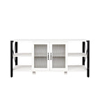 Industrial Farmhouse TV Stand with 4 Storage Shelf and 2 Storage Cabinets for Living Rooms and Kitchens