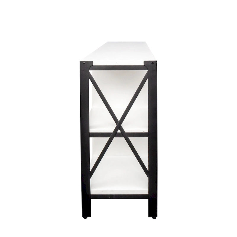 Industrial Farmhouse TV Stand with 4 Storage Shelf and 2 Storage Cabinets for Living Rooms and Kitchens