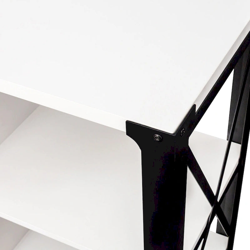 Industrial Farmhouse TV Stand with 4 Storage Shelf and 2 Storage Cabinets for Living Rooms and Kitchens