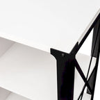 Industrial Farmhouse TV Stand with 4 Storage Shelf and 2 Storage Cabinets for Living Rooms and Kitchens