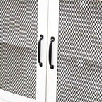 Industrial Farmhouse TV Stand with 4 Storage Shelf and 2 Storage Cabinets for Living Rooms and Kitchens