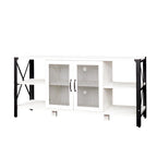 Industrial Farmhouse TV Stand with 4 Storage Shelf and 2 Storage Cabinets for Living Rooms and Kitchens