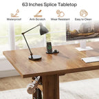 63 Inches Office Executive Desk with Storage
