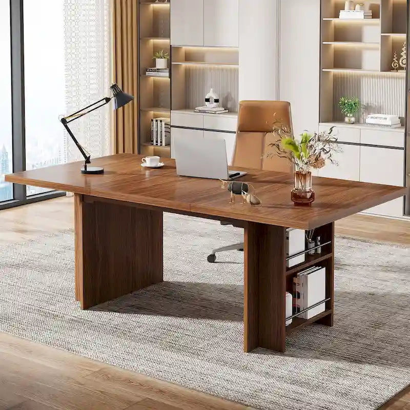 63 Inches Office Executive Desk with Storage