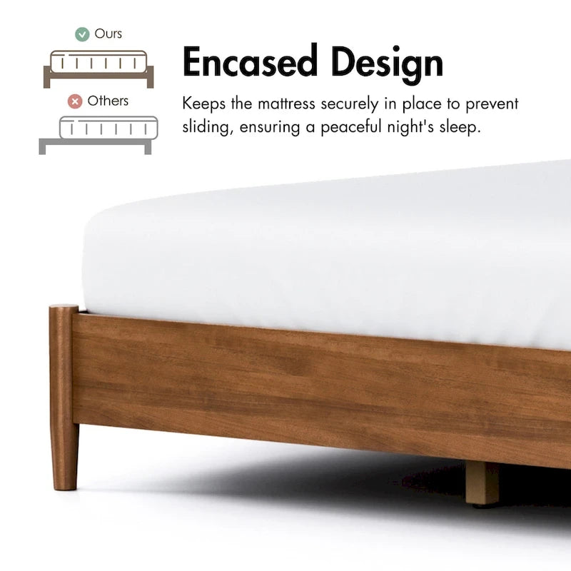 Set camera da letto di 4 pezzi con piattaforma in legno di noce in stile anni Cinquanta Furniture of America Beau