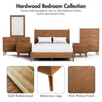 Set camera da letto di 4 pezzi con piattaforma in legno di noce in stile anni Cinquanta Furniture of America Beau