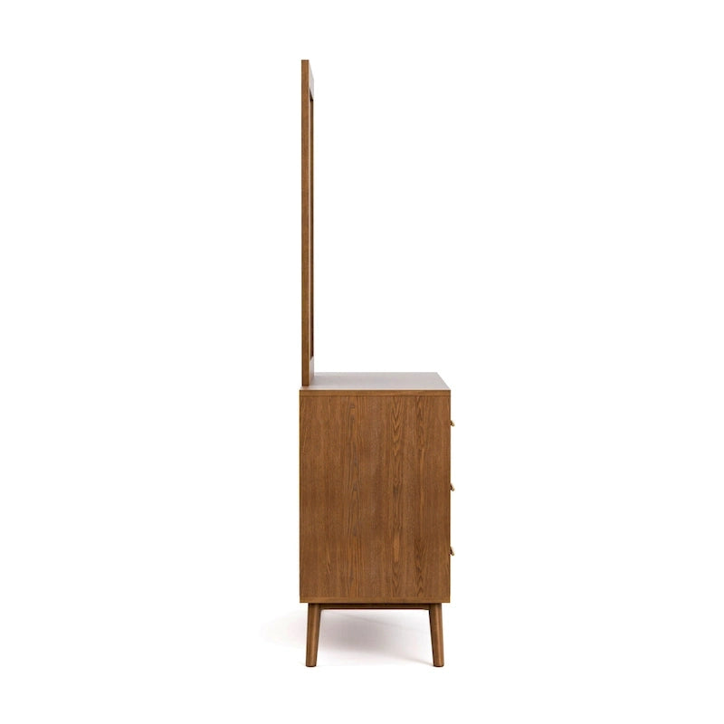 Set camera da letto di 4 pezzi con piattaforma in legno di noce in stile anni Cinquanta Furniture of America Beau