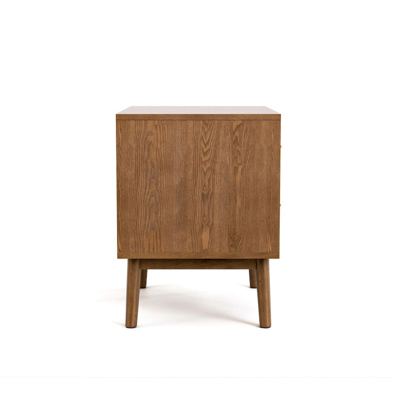 Set camera da letto di 4 pezzi con piattaforma in legno di noce in stile anni Cinquanta Furniture of America Beau