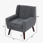 Modern Armchair Upholstered Accent Chair Set of 2