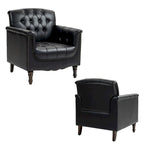 Modern Tufted Accent Armchair with Nailhead Trim Set of 2