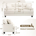 Oversized Faux Leather Italian Square Arm Sofa