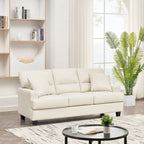 Oversized Faux Leather Italian Square Arm Sofa