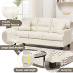 Oversized Faux Leather Italian Square Arm Sofa