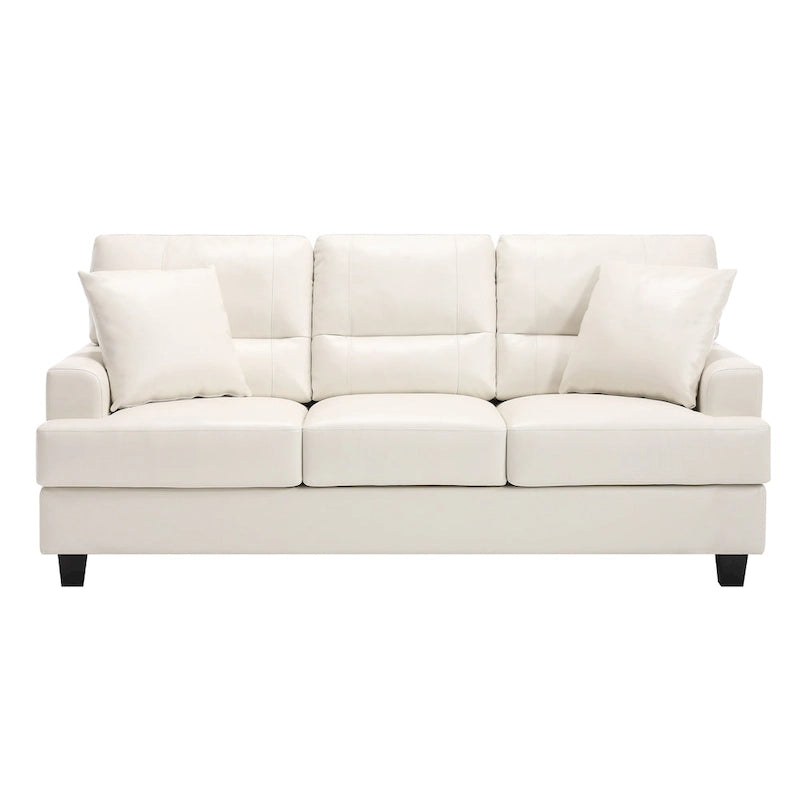 Oversized Faux Leather Italian Square Arm Sofa