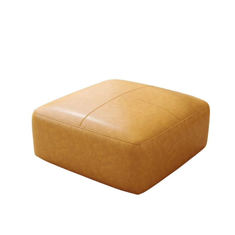 35 Pouf in vera pelle, Pouf imbottito per soggiorno