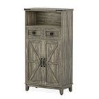 EROMMY Farmhouse Storage Cabinet with Doors and Adjustable Shelves, Small Freestanding Floor Cabinet , Narrow Organizer - N/A
