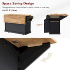 54Inch Large Kitchen Island With Rubber Wood Drop Leaf(no include stool)