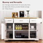 54Inch Large Kitchen Island With Rubber Wood Drop Leaf(no include stool)