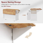 54Inch Large Kitchen Island With Rubber Wood Drop Leaf(no include stool)