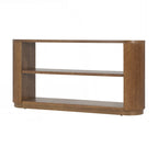 Versatile Slim Console Table with Open Shelf and Stylish Wood Grain for Living Room
