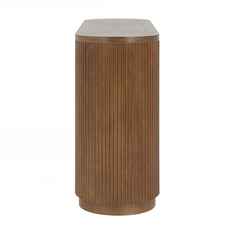 Versatile Slim Console Table with Open Shelf and Stylish Wood Grain for Living Room