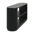 Versatile Slim Console Table with Open Shelf and Stylish Wood Grain for Living Room