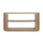 Versatile Slim Console Table with Open Shelf and Stylish Wood Grain for Living Room