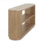 Versatile Slim Console Table with Open Shelf and Stylish Wood Grain for Living Room