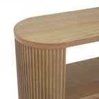 Versatile Slim Console Table with Open Shelf and Stylish Wood Grain for Living Room