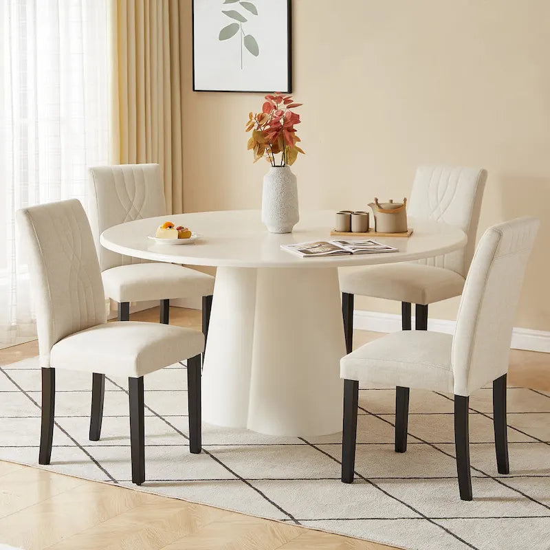 VECELO Upholstered Dining Chairs Set of 2/4/6, Fabric Dining Room Kitchen Side Chair, Parson Dining Chairs