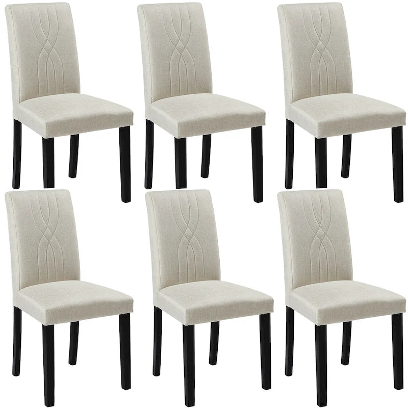 VECELO Upholstered Dining Chairs Set of 2/4/6, Fabric Dining Room Kitchen Side Chair, Parson Dining Chairs