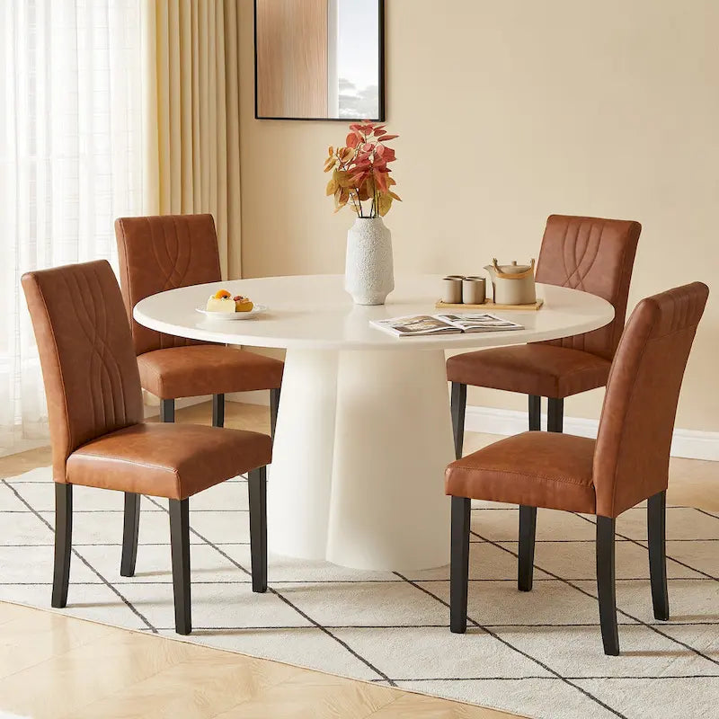 VECELO Upholstered Dining Chairs Set of 2/4/6, Fabric Dining Room Kitchen Side Chair, Parson Dining Chairs