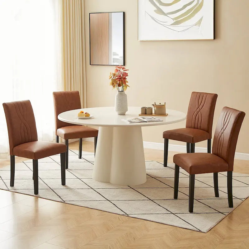 VECELO Upholstered Dining Chairs Set of 2/4/6, Fabric Dining Room Kitchen Side Chair, Parson Dining Chairs