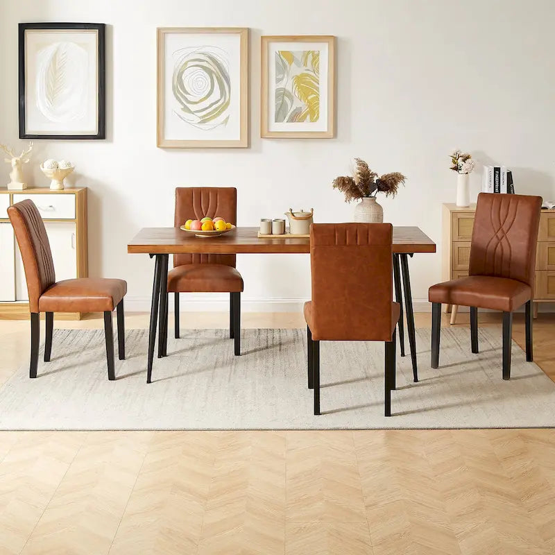VECELO Upholstered Dining Chairs Set of 2/4/6, Fabric Dining Room Kitchen Side Chair, Parson Dining Chairs