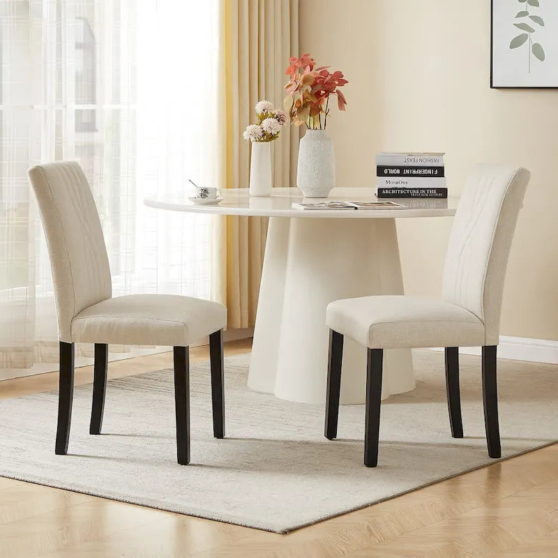 VECELO Upholstered Dining Chairs Set of 2/4/6, Fabric Dining Room Kitchen Side Chair, Parson Dining Chairs
