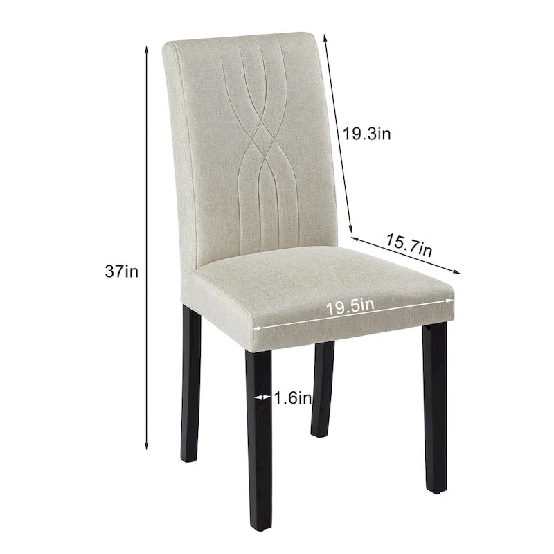 VECELO Upholstered Dining Chairs Set of 2/4/6, Fabric Dining Room Kitchen Side Chair, Parson Dining Chairs