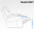 Lazy Boy Chenille Power Lift Recliner Chair, Modern Recliner Chair w/8-Point Vibration Massage, Lumbar Heating and Type-C Ports
