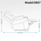Lazy Boy Chenille Power Lift Recliner Chair, Modern Recliner Chair w/8-Point Vibration Massage, Lumbar Heating and Type-C Ports