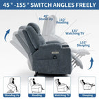 Lazy Boy Chenille Power Lift Recliner Chair, Modern Recliner Chair w/8-Point Vibration Massage, Lumbar Heating and Type-C Ports