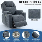 Lazy Boy Chenille Power Lift Recliner Chair, Modern Recliner Chair w/8-Point Vibration Massage, Lumbar Heating and Type-C Ports