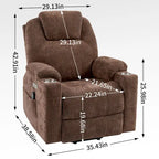 Lazy Boy Chenille Power Lift Recliner Chair, Modern Recliner Chair w/8-Point Vibration Massage, Lumbar Heating and Type-C Ports