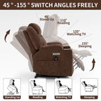 Lazy Boy Chenille Power Lift Recliner Chair, Modern Recliner Chair w/8-Point Vibration Massage, Lumbar Heating and Type-C Ports
