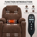 Lazy Boy Chenille Power Lift Recliner Chair, Modern Recliner Chair w/8-Point Vibration Massage, Lumbar Heating and Type-C Ports