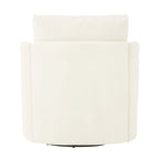 360 Swivel Chair, 29.9 Accent Barrel Armchair, Upholstered Swivel Sofa Chair with Curved Design