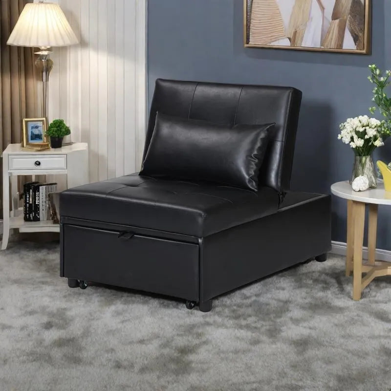 Pouf letto pieghevole multifunzionale convertibile in poltrona lounge e letto singolo (capacità 120 kg)