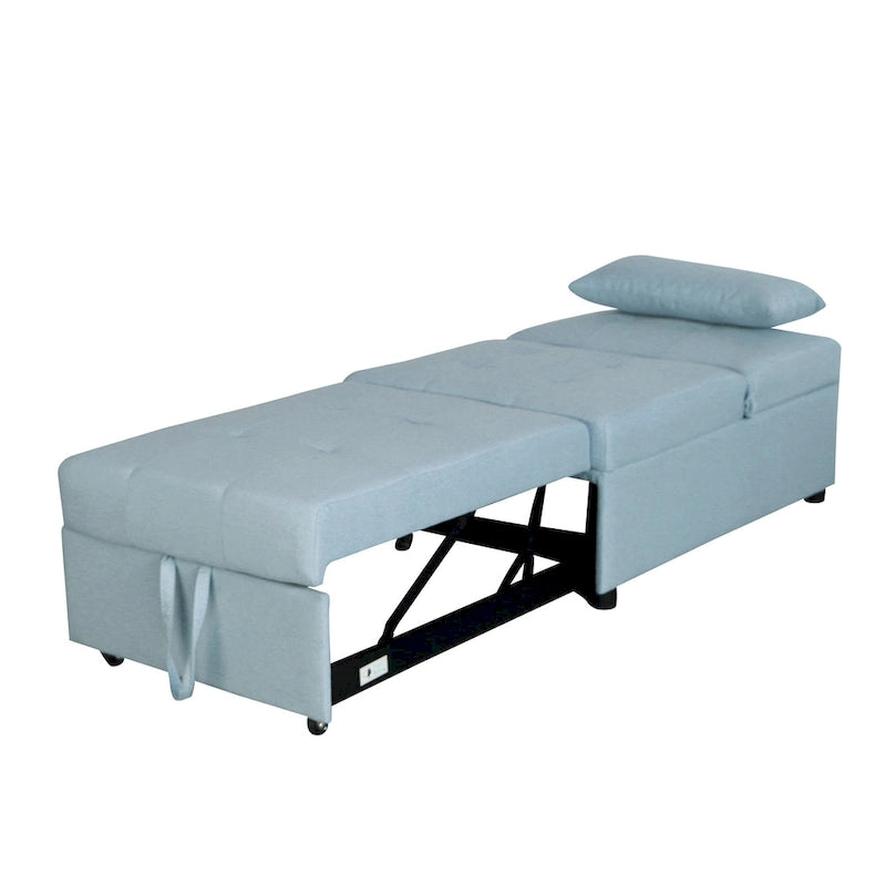 Pouf letto pieghevole multifunzionale convertibile in poltrona lounge e letto singolo (capacità 120 kg)